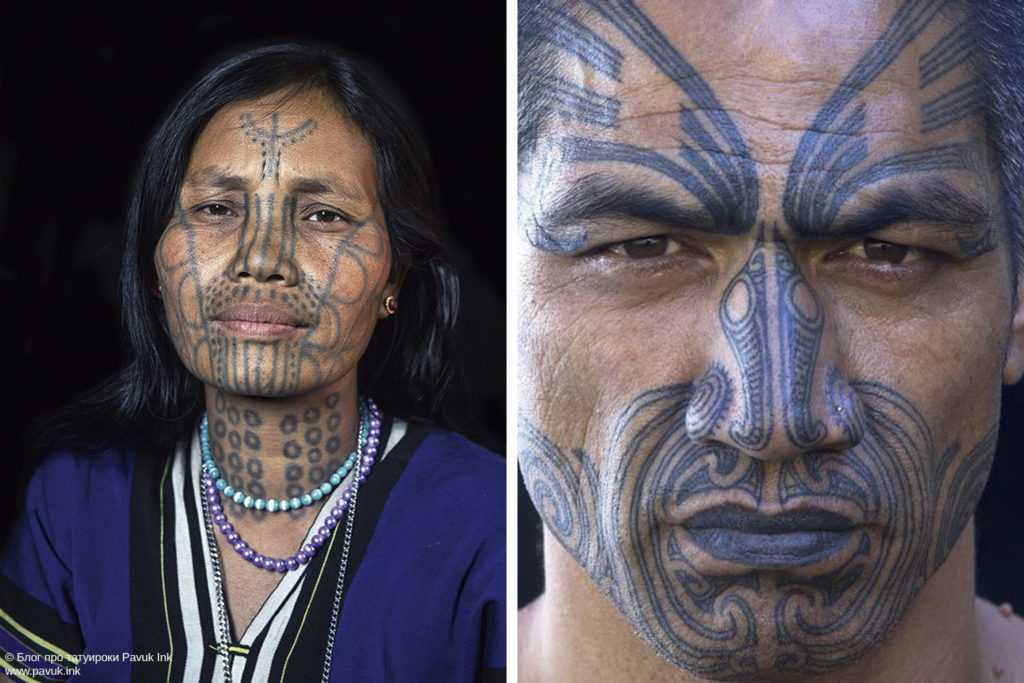 Татуировки лица линиями