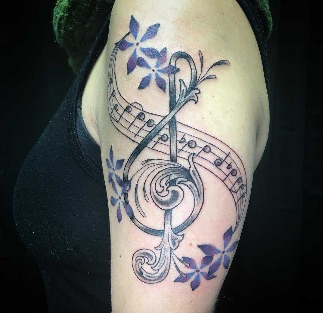 Татуировки скрипичный ключик