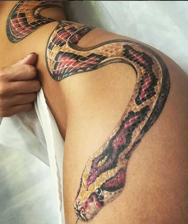 Что обозначает тату со змеей. для девушек, мужчин, вокруг, на руке, ноге, эскизы + 120 фото