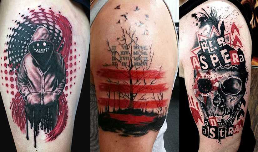 Татуировки с красными розами