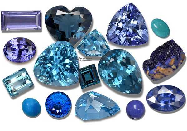 Голубые камни в украшениях: названия, описания, виды