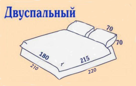 Размеры постельного белья: таблица (двуспального, детского,1,5 спального, евро, пододеяльников, наволочек), длина и ширина