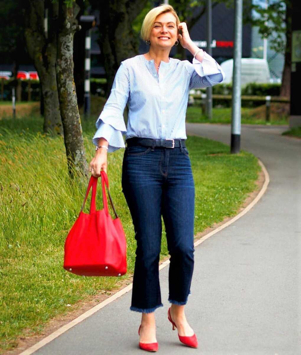 С чем носить джинсы полным женщинам за 50 лет