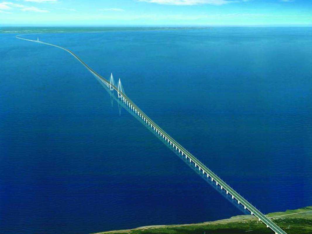 Мост в Китае через залив Ханчжоувань